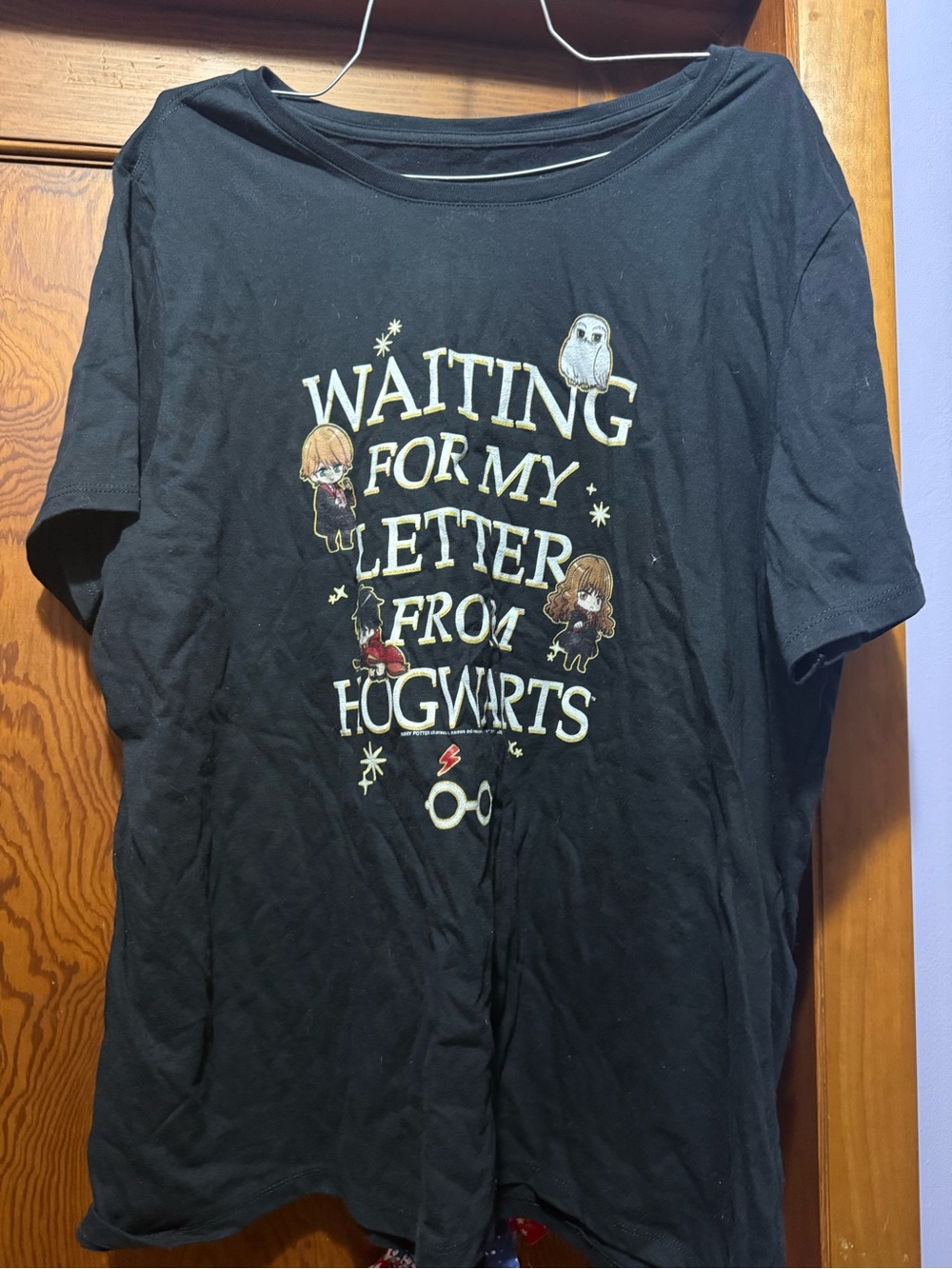 Kids Black Graphic Tee - "Waiting For My Letter From Hogwarts"